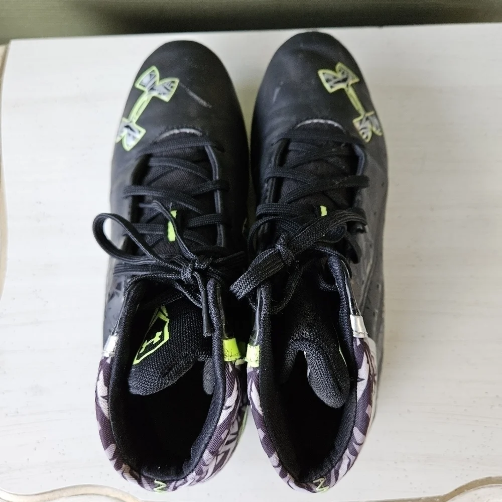 Under Armour Banshee Mid MC Football / Lacrosse Cleats Black Shoes 2014 Mens 9